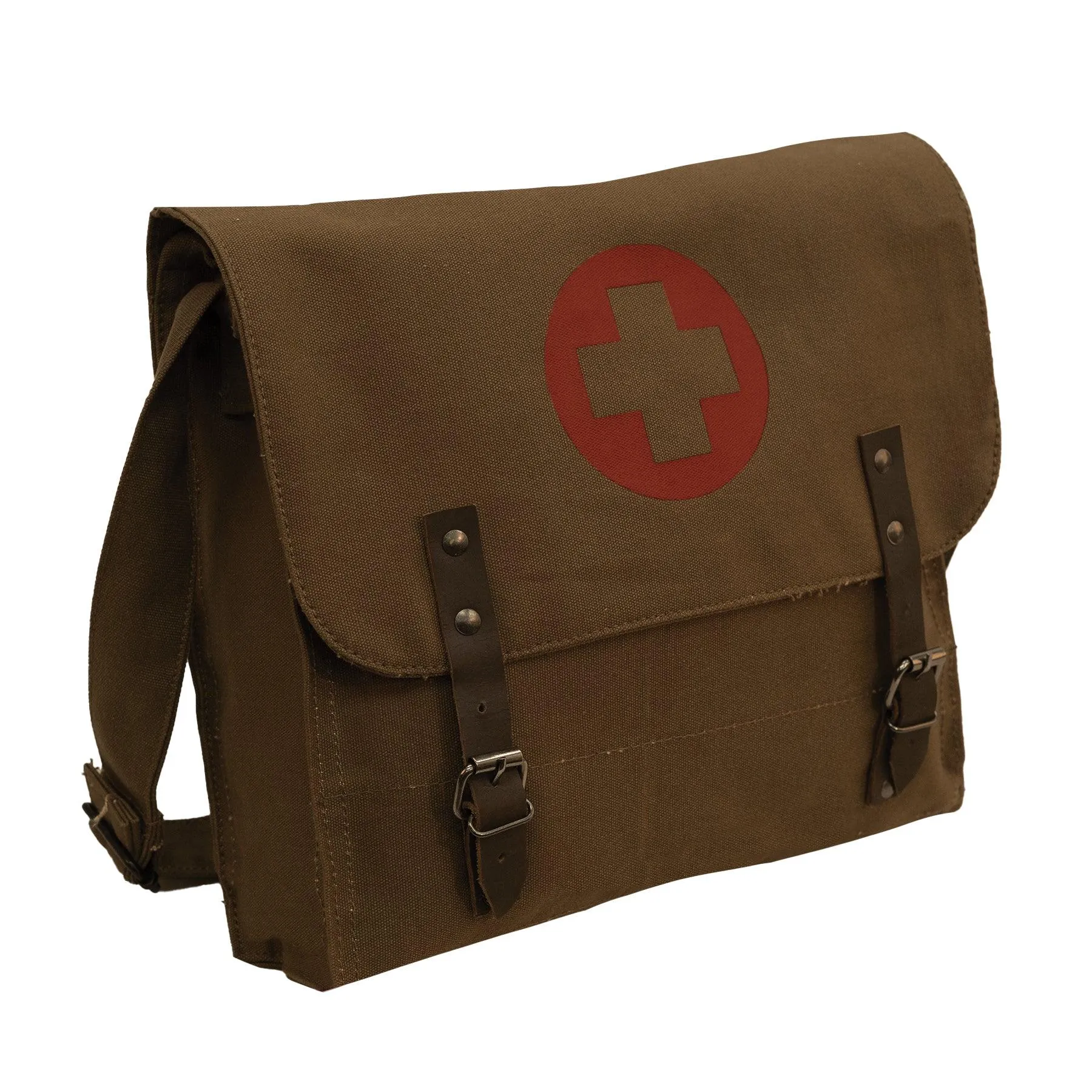 Vintage Medic Canvas Bag With Cross