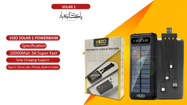 Vizo Solar-1 10000mah Fast Powerbank