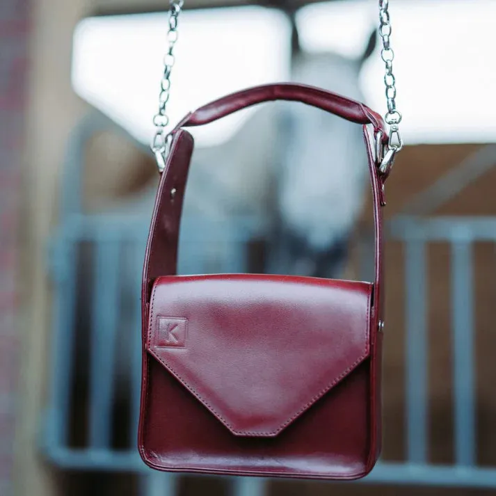 Womens Burgundy Leather Crossbody Bag