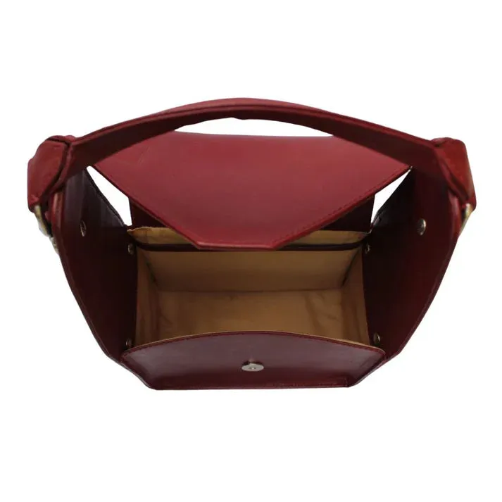 Womens Burgundy Leather Crossbody Bag