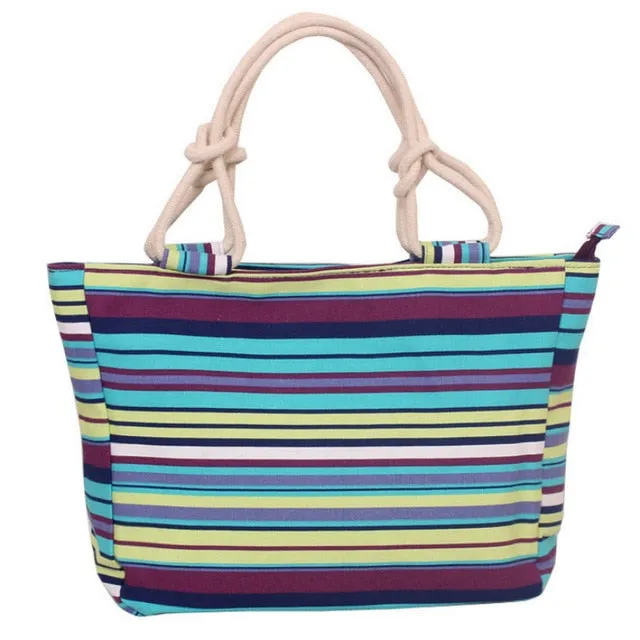 Women's Canvas Multi Color Tote Hand Bag