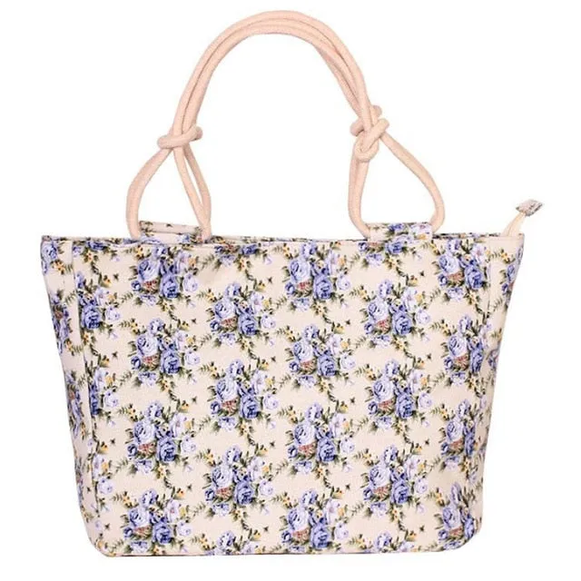 Women's Canvas Multi Color Tote Hand Bag