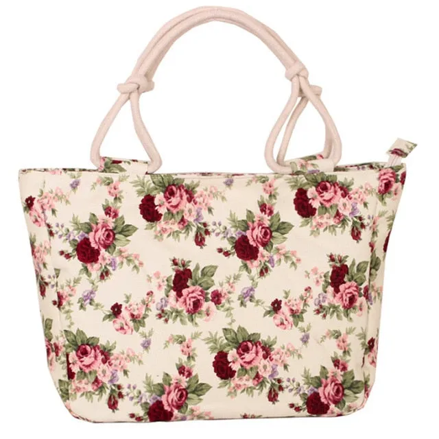 Women's Canvas Multi Color Tote Hand Bag