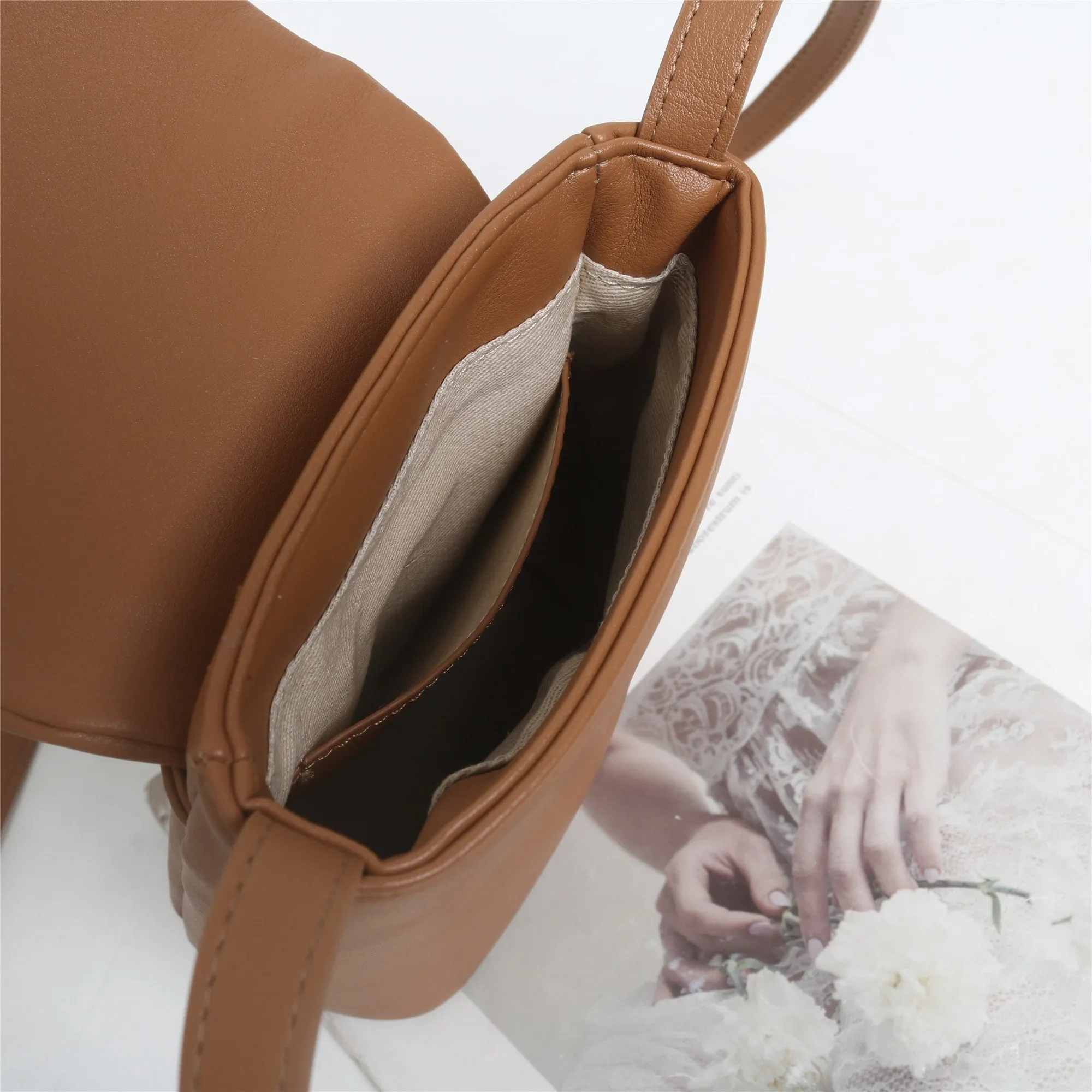 Womens Leather Phone Handle Bag