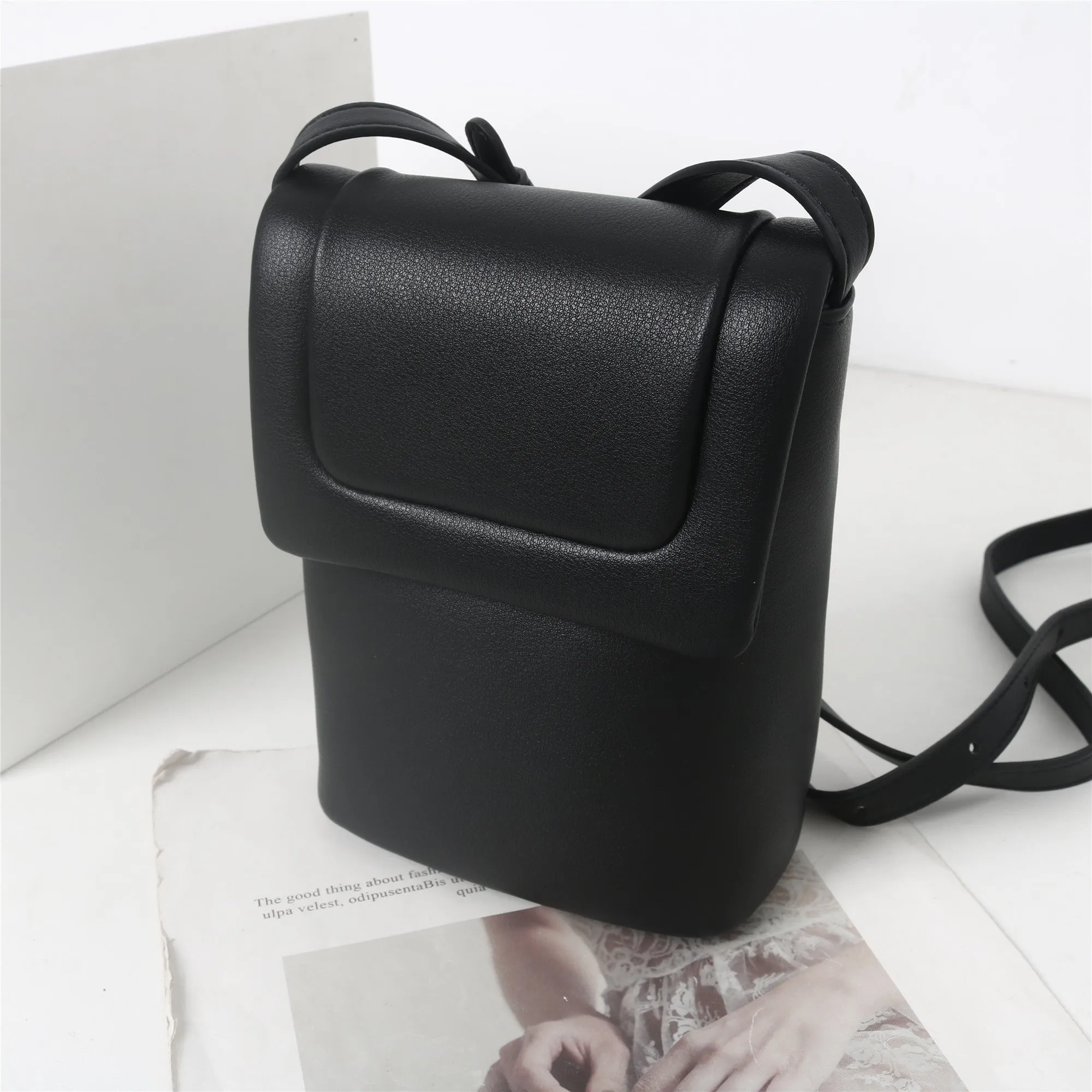 Womens Leather Phone Handle Bag