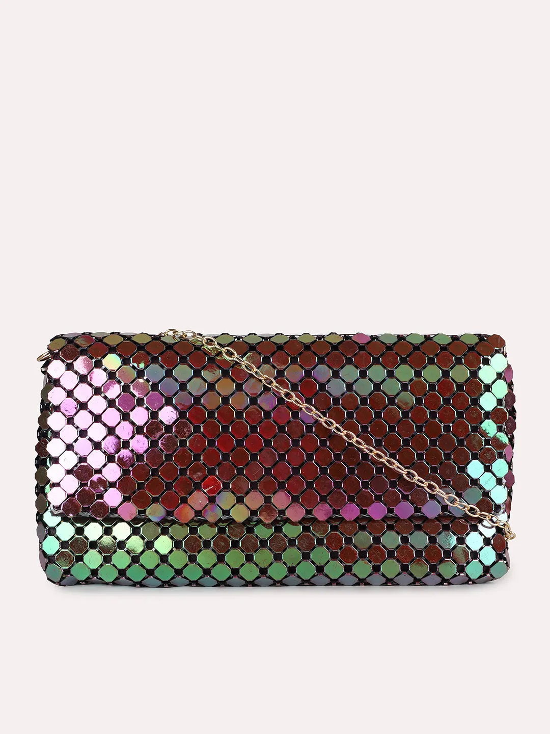 Womens Multi Embellished Clutch