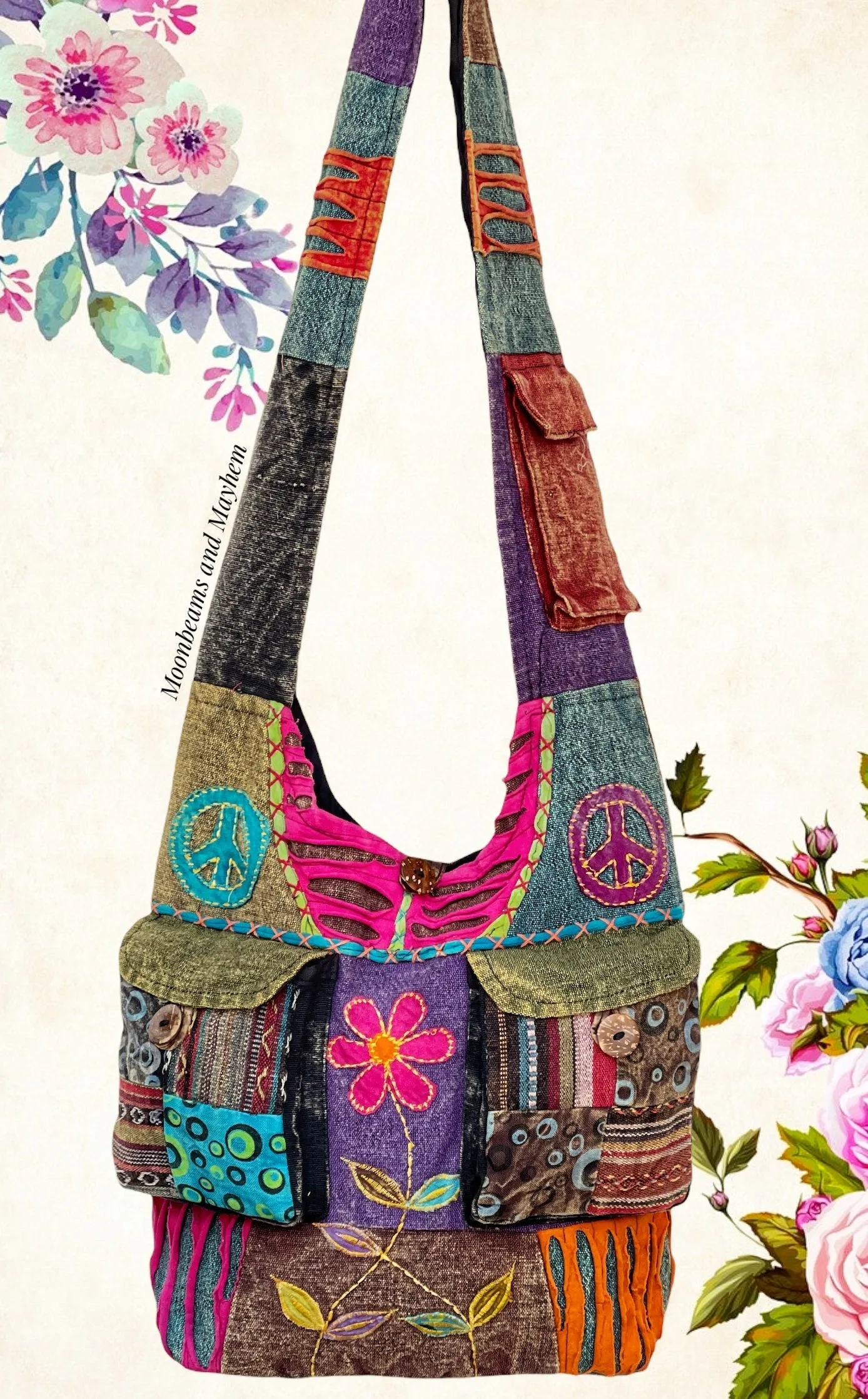 WONDERFUL WILD FLOWER SHOULDER BAG