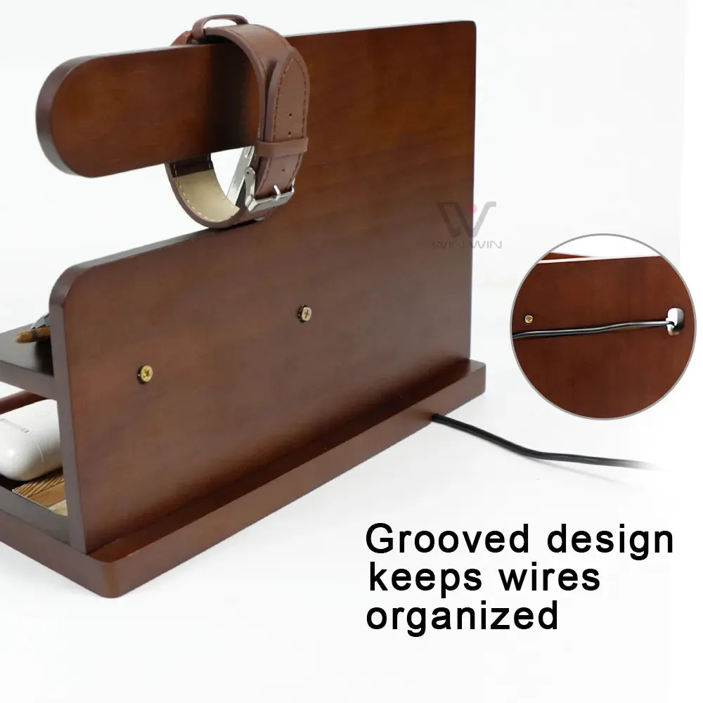 Wooden Phone And Daily Accessory Station