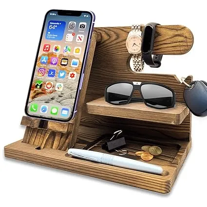 Wooden Phone And Daily Accessory Station