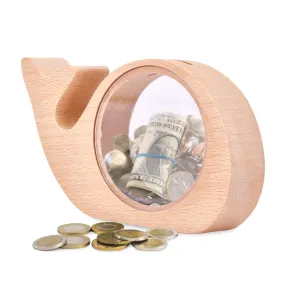 Wooden Wale Coin Bank - Wood - Coin Bank Storage - Enjoy Saving Money - Precious