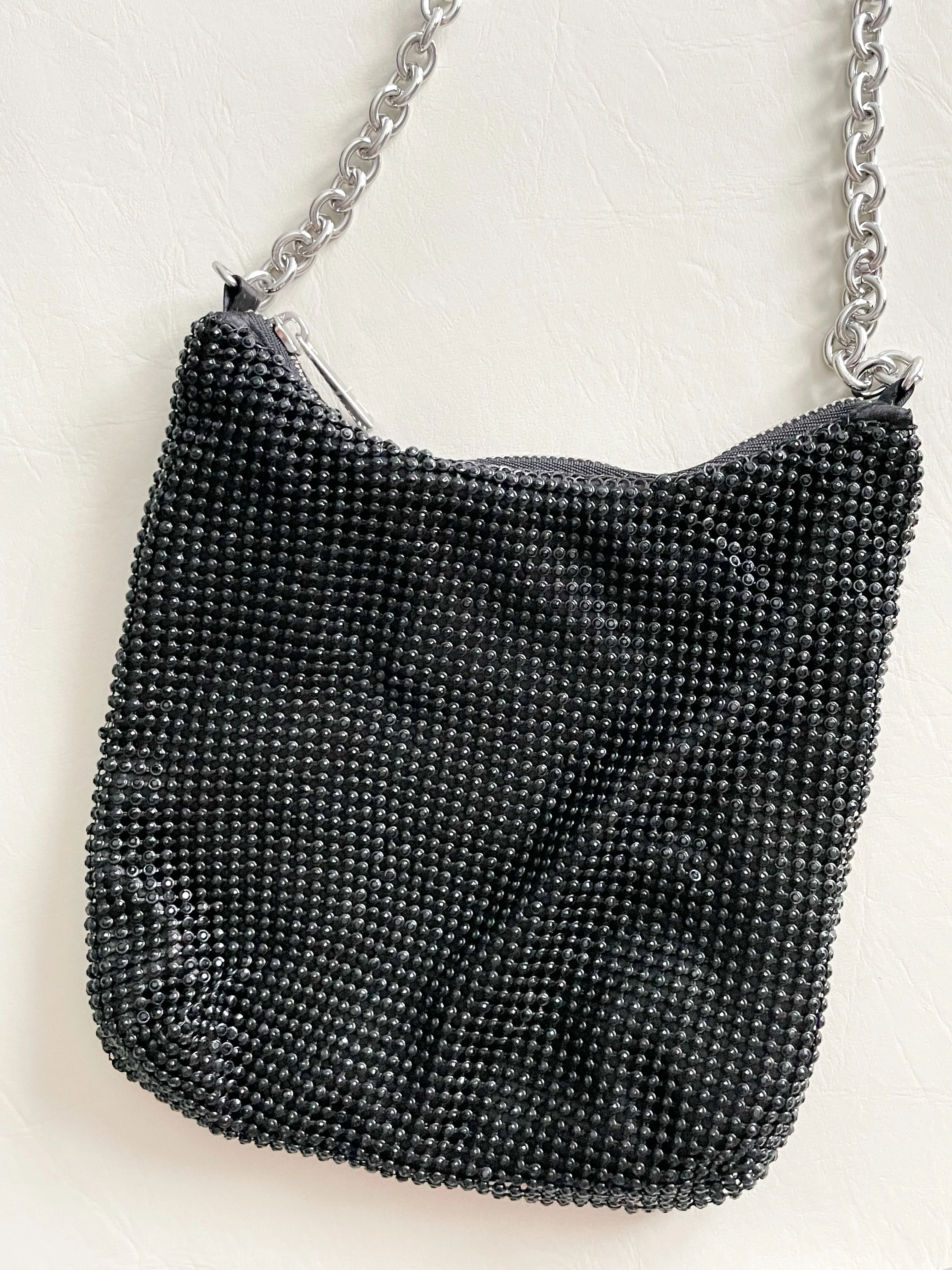 Zara Black Chainmail Chain Strap Purse